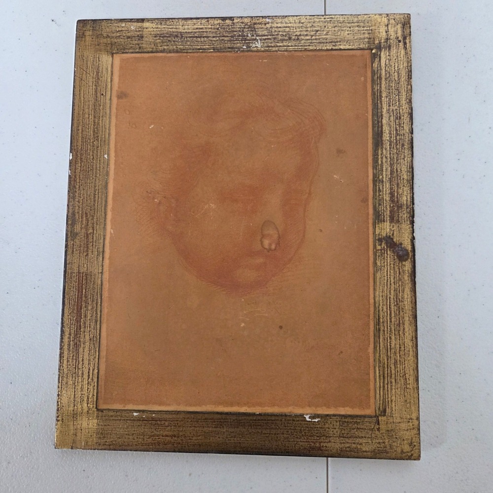 Andrea Del Sarto Putto Facsimile N 63 Alinari Florence Italy Gilt Wood Frame